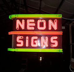 neon sign made by mid state sign